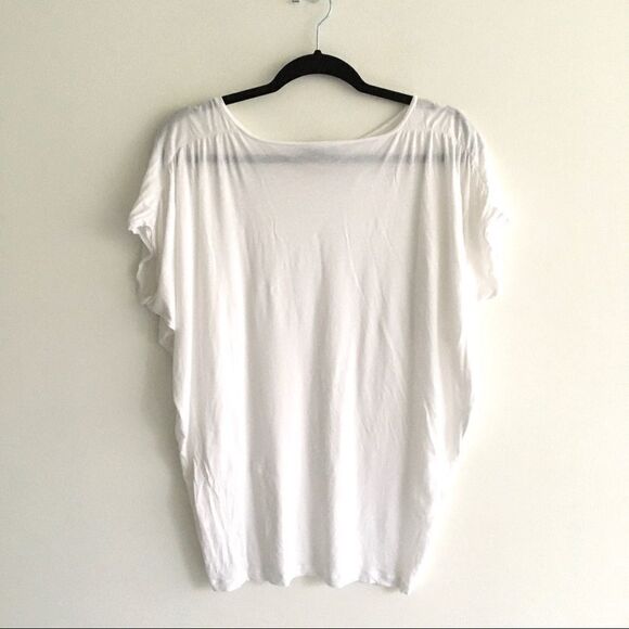 Vince Cotton Modal Oversized Cocoon Tee - White (S) - Picture 3 of 5
